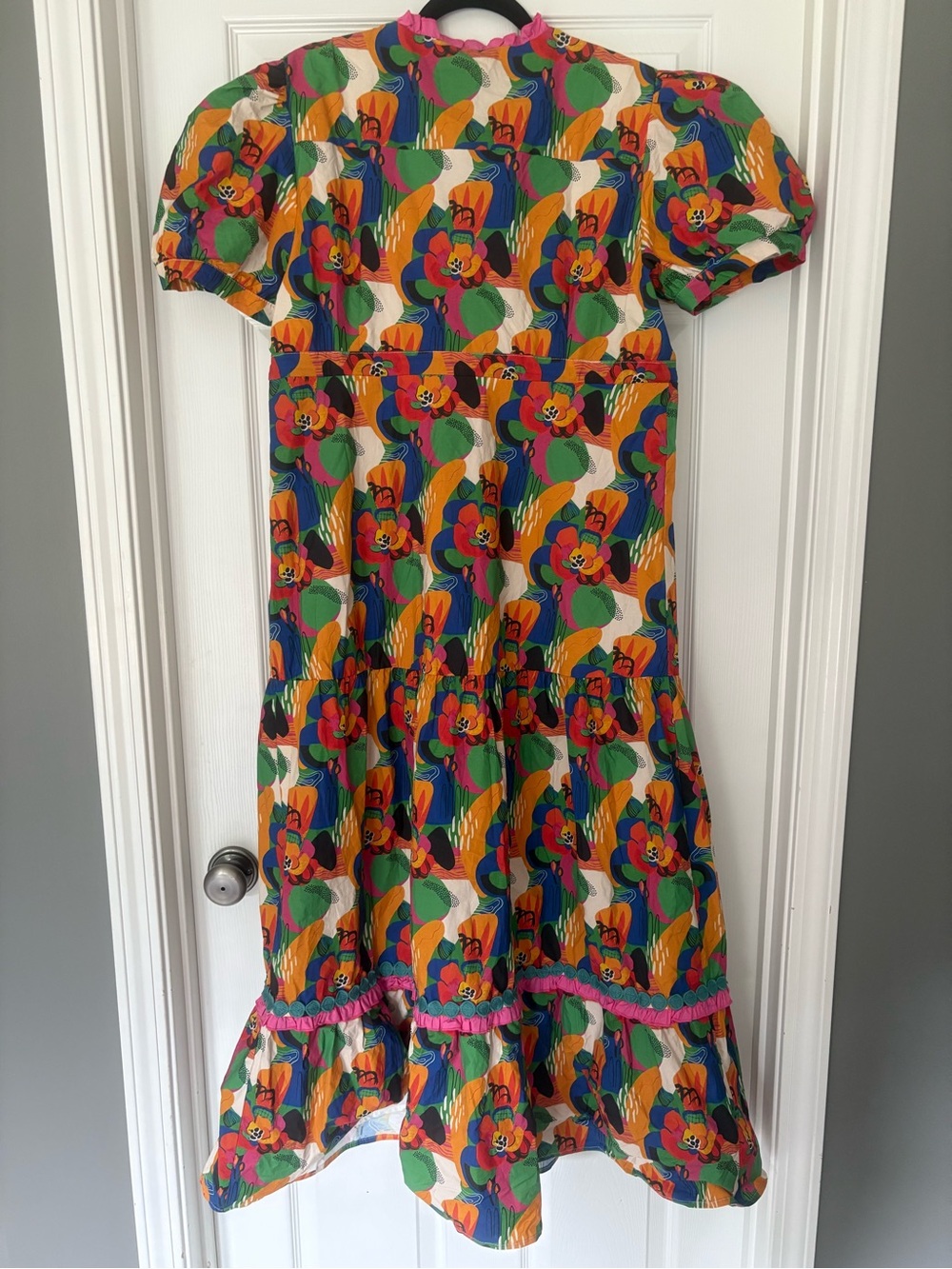 Marie by Victoria Dunn  Maxi Button Down Print Puff Sleeve Dress NWT Size 2XL - Picture 9 of 9